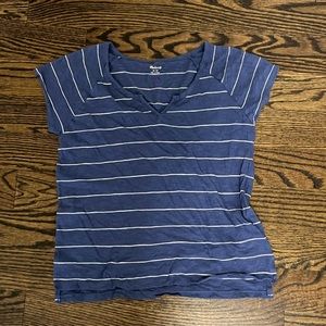 madewell blue and white striped shirt